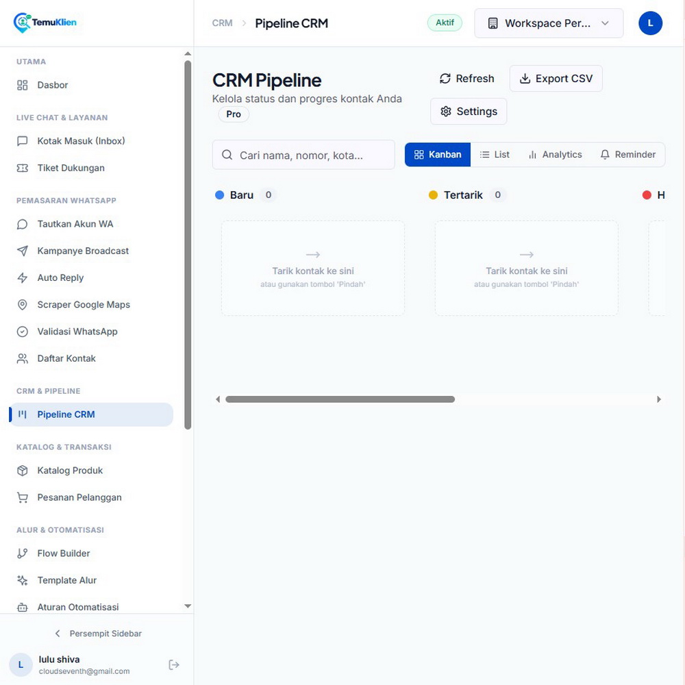 TemuKlien — CRM otomatisasi berbasis AI